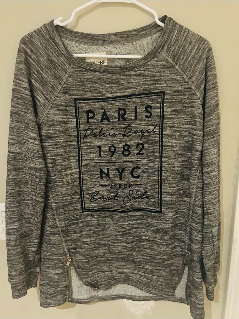Ardene - Branded Grey Graphic Sweatshirt - Paris 1982 NYC - Size small